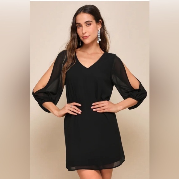 Lulu’s - Shifting Dears Black Long Sleeve Dress - S - Picture 1 of 6